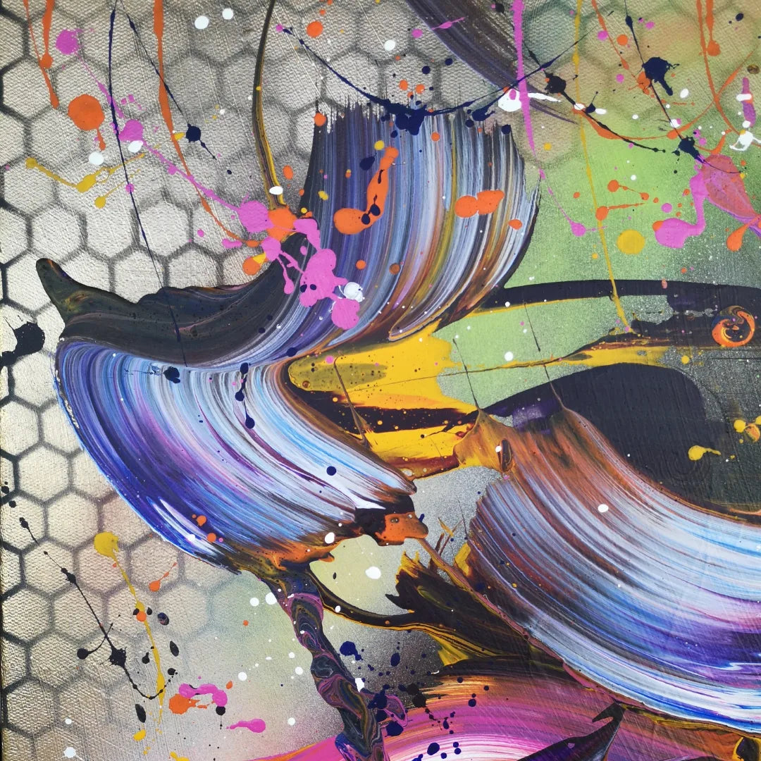 Souffle d'Or - 60x81cm - 2022 - Tableau abstrait coloré moderne