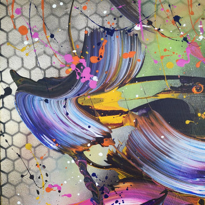 Souffle d'Or - 60x81cm - 2022 - Tableau abstrait coloré moderne