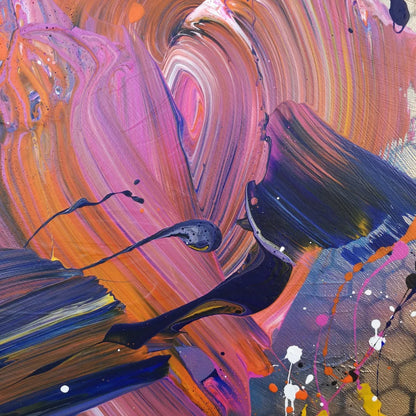 Souffle d'Or - 60x81cm - 2022 - Tableau abstrait coloré moderne