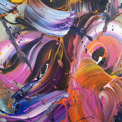 Souffle d'Or - 60x81cm - 2022 - Tableau abstrait coloré moderne
