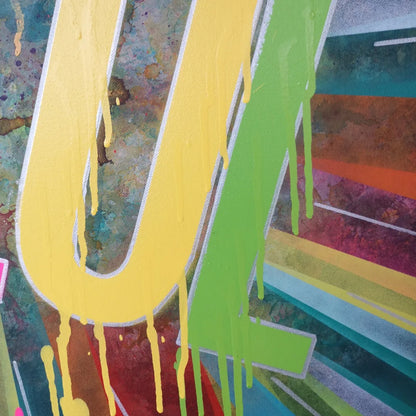 Moi Je - 100x100cm - 2022 - Tableau moderne abstrait coloré