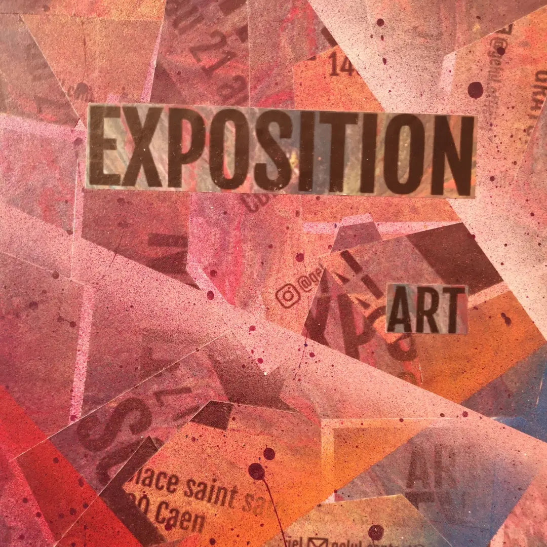Preum's - 60x60cm - 2022 - Tableau abstrait coloré en collage