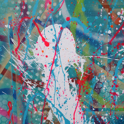 Lagoon - 50x150cm - 2022 - Tableau moderne abstrait coloré