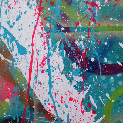 Lagoon - 50x150cm - 2022 - Tableau moderne abstrait coloré