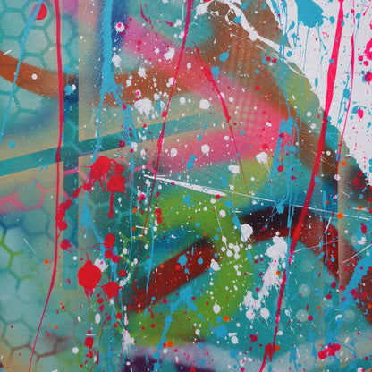 Lagoon - 50x150cm - 2022 - Tableau moderne abstrait coloré