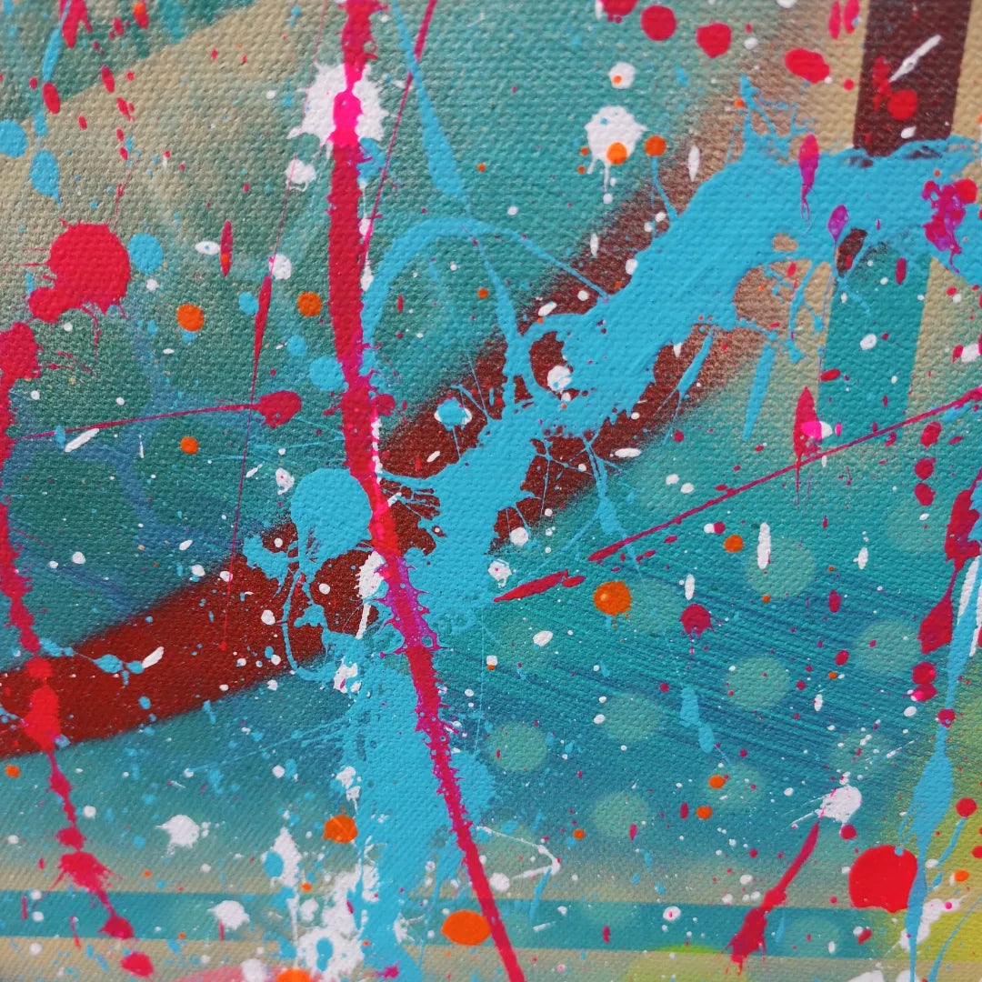 Lagoon - 50x150cm - 2022 - Tableau moderne abstrait coloré