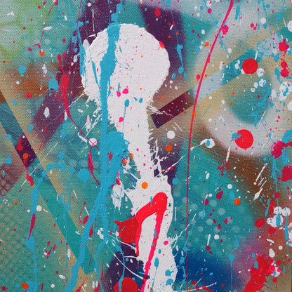 Lagoon - 50x150cm - 2022 - Tableau moderne abstrait coloré