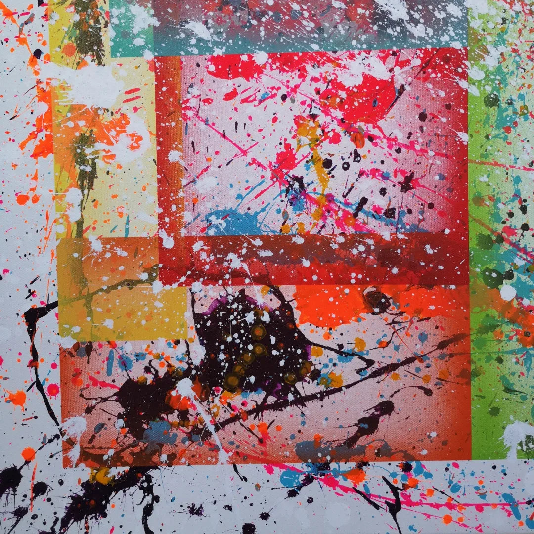 Festival - 80x80cm - 2022 - tableau moderne abstrait coloré