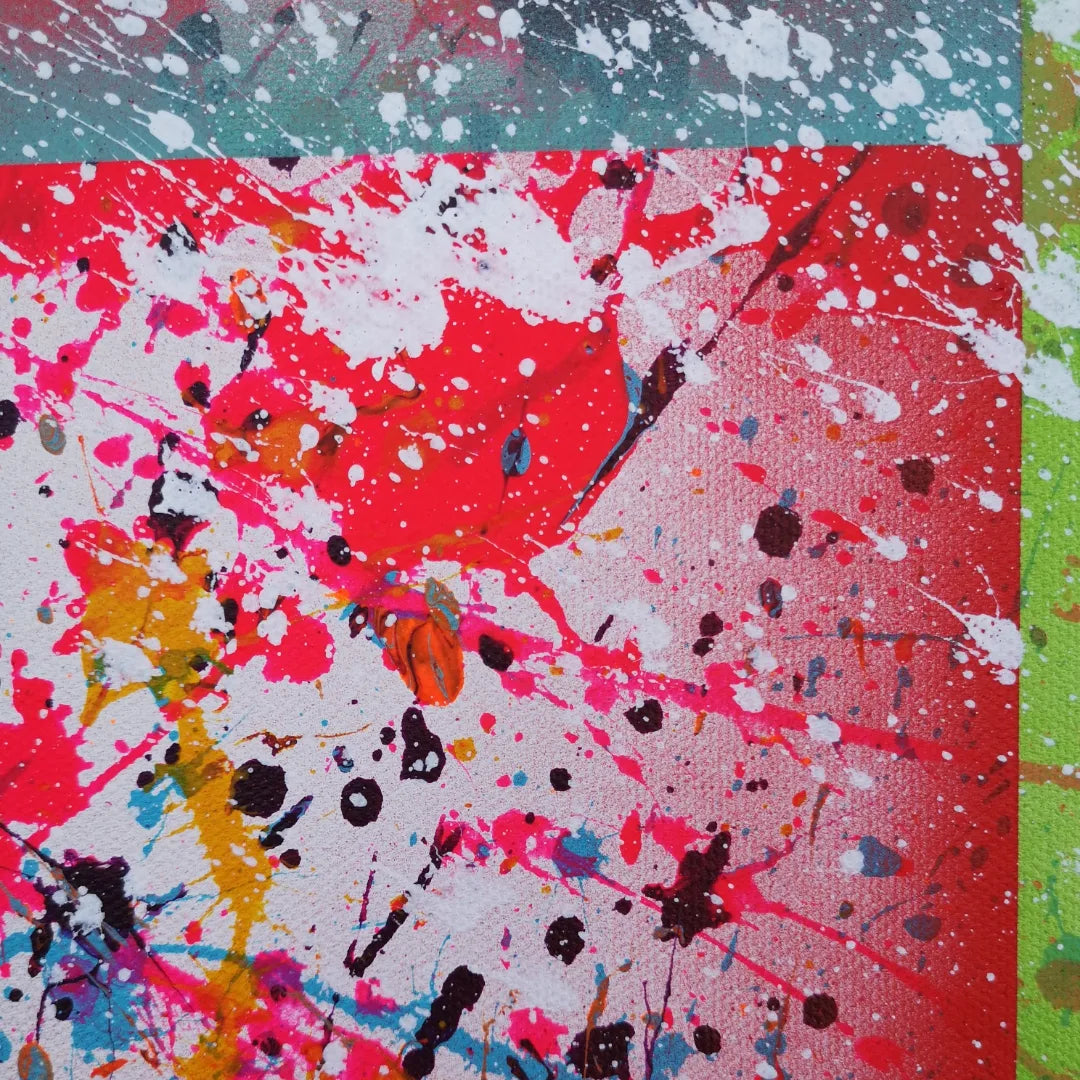 Festival - 80x80cm - 2022 - tableau moderne abstrait coloré