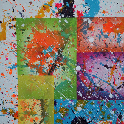 Festival - 80x80cm - 2022 - tableau moderne abstrait coloré