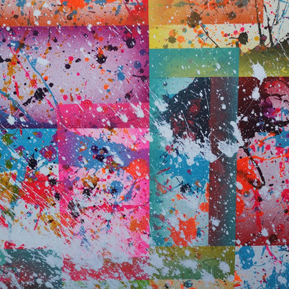Festival - 80x80cm - 2022 - tableau moderne abstrait coloré