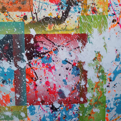 Festival - 80x80cm - 2022 - tableau moderne abstrait coloré