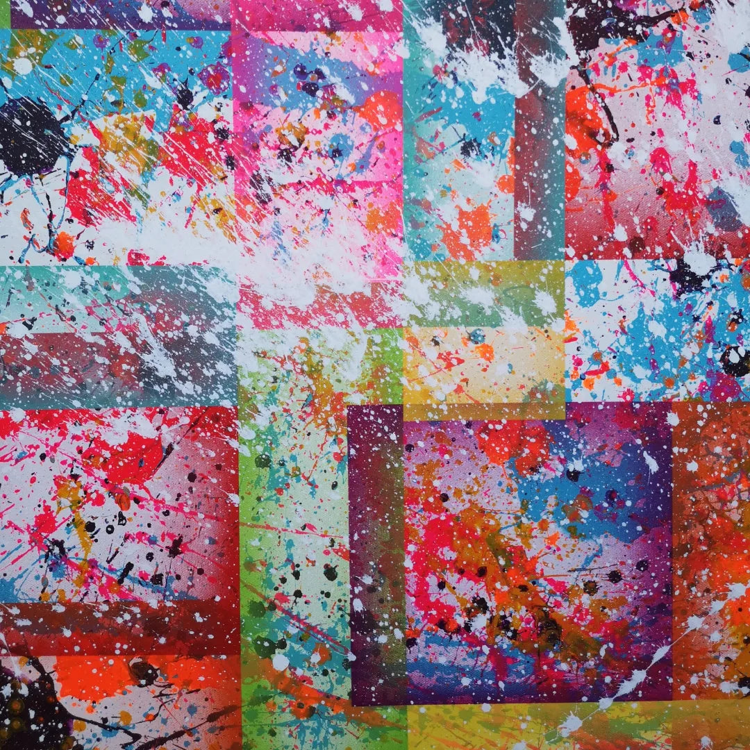 Festival - 80x80cm - 2022 - tableau moderne abstrait coloré
