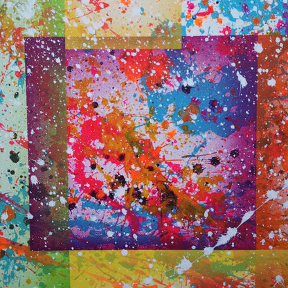 Festival - 80x80cm - 2022 - tableau moderne abstrait coloré