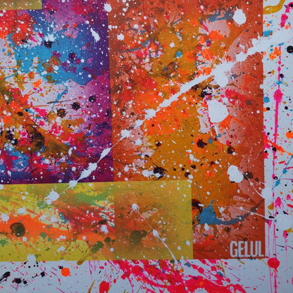 Festival - 80x80cm - 2022 - tableau moderne abstrait coloré