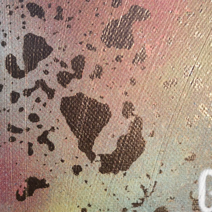 Pluie dorée - 20x20cm - 2022 - Tableau abstrait moderne coloré