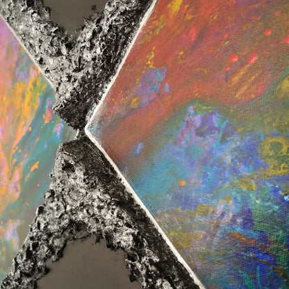 Friction - 100x100cm - 2022 - tableau moderne en relief coloré