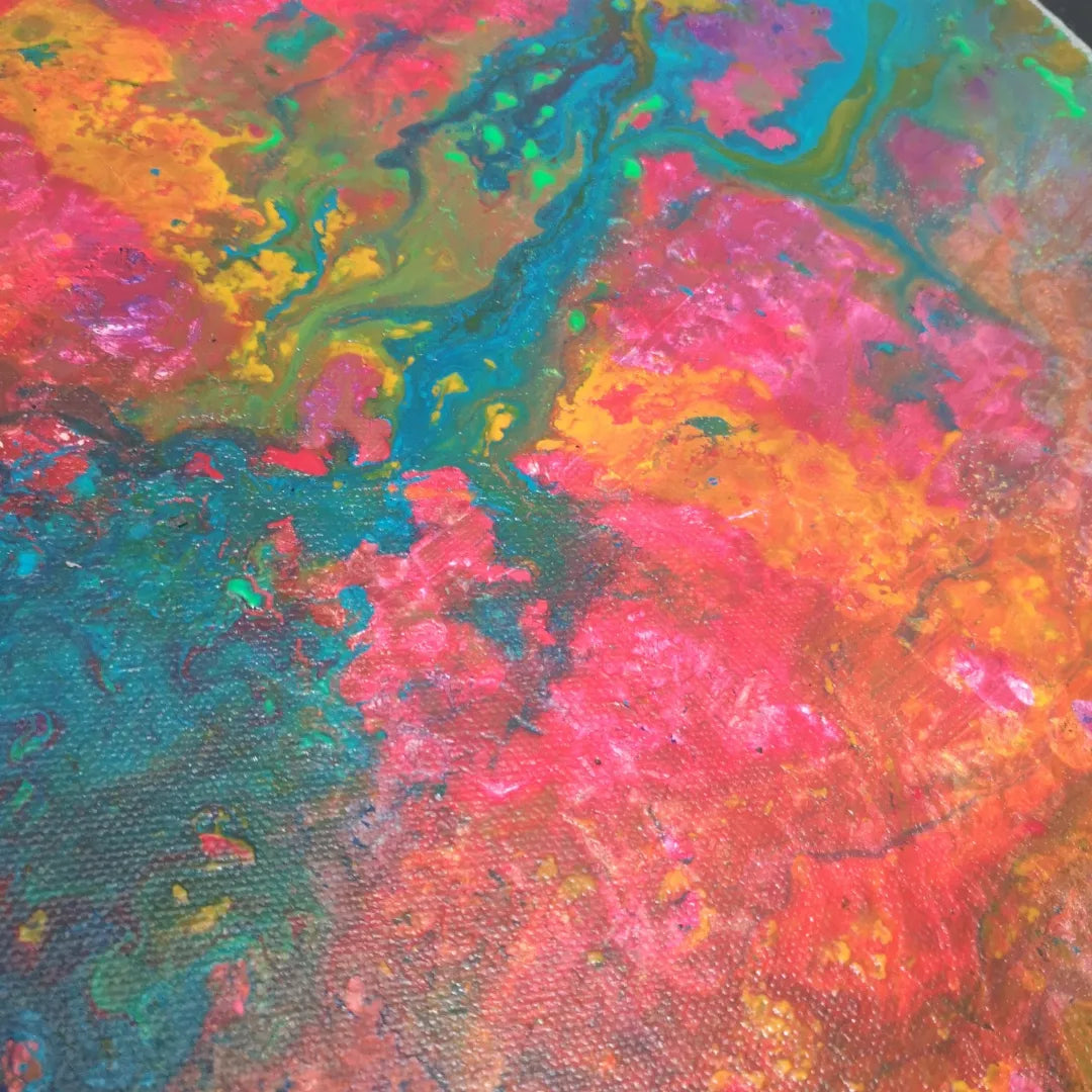 Friction - 100x100cm - 2022 - tableau moderne en relief coloré