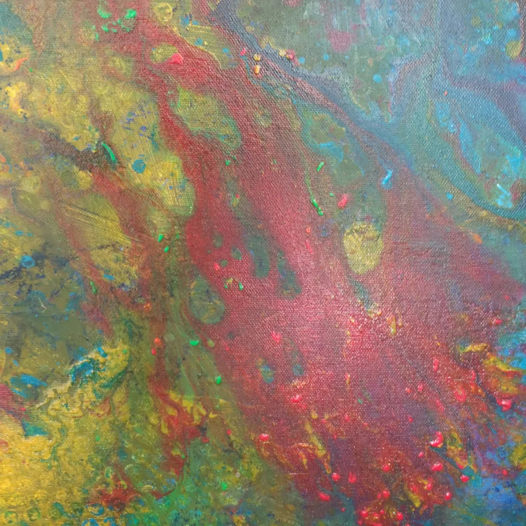 Friction - 100x100cm - 2022 - tableau moderne en relief coloré