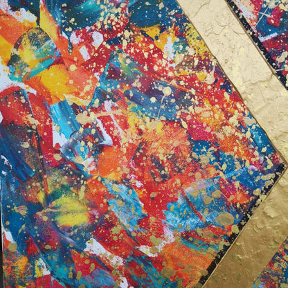 L'inconnu dort - 60x80cm - 2022 - Tableau moderne abstrait coloré