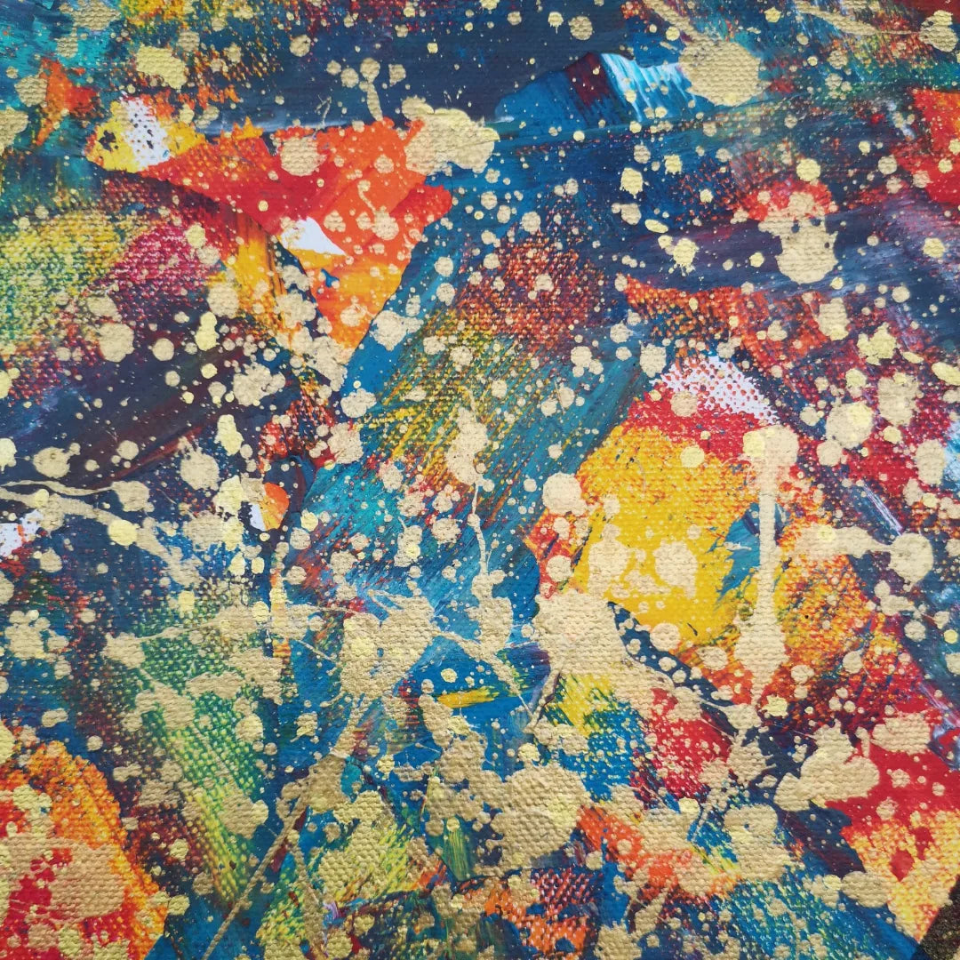 L'inconnu dort - 60x80cm - 2022 - Tableau moderne abstrait coloré