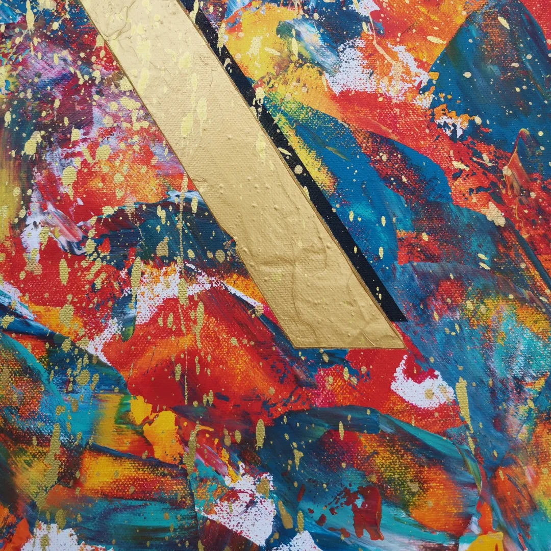 L'inconnu dort - 60x80cm - 2022 - Tableau moderne abstrait coloré