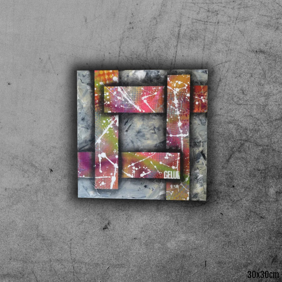 Kapla n2 - 30x30cm - 2022 - Tableau abstrait moderne coloré