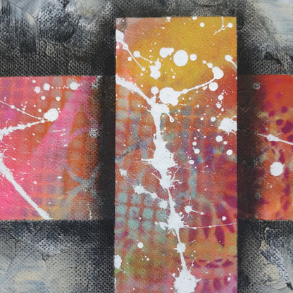 Kapla n2 - 30x30cm - 2022 - Tableau abstrait moderne coloré