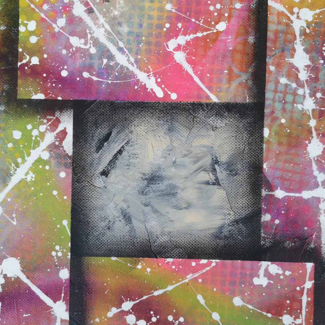 Kapla n2 - 30x30cm - 2022 - Tableau abstrait moderne coloré