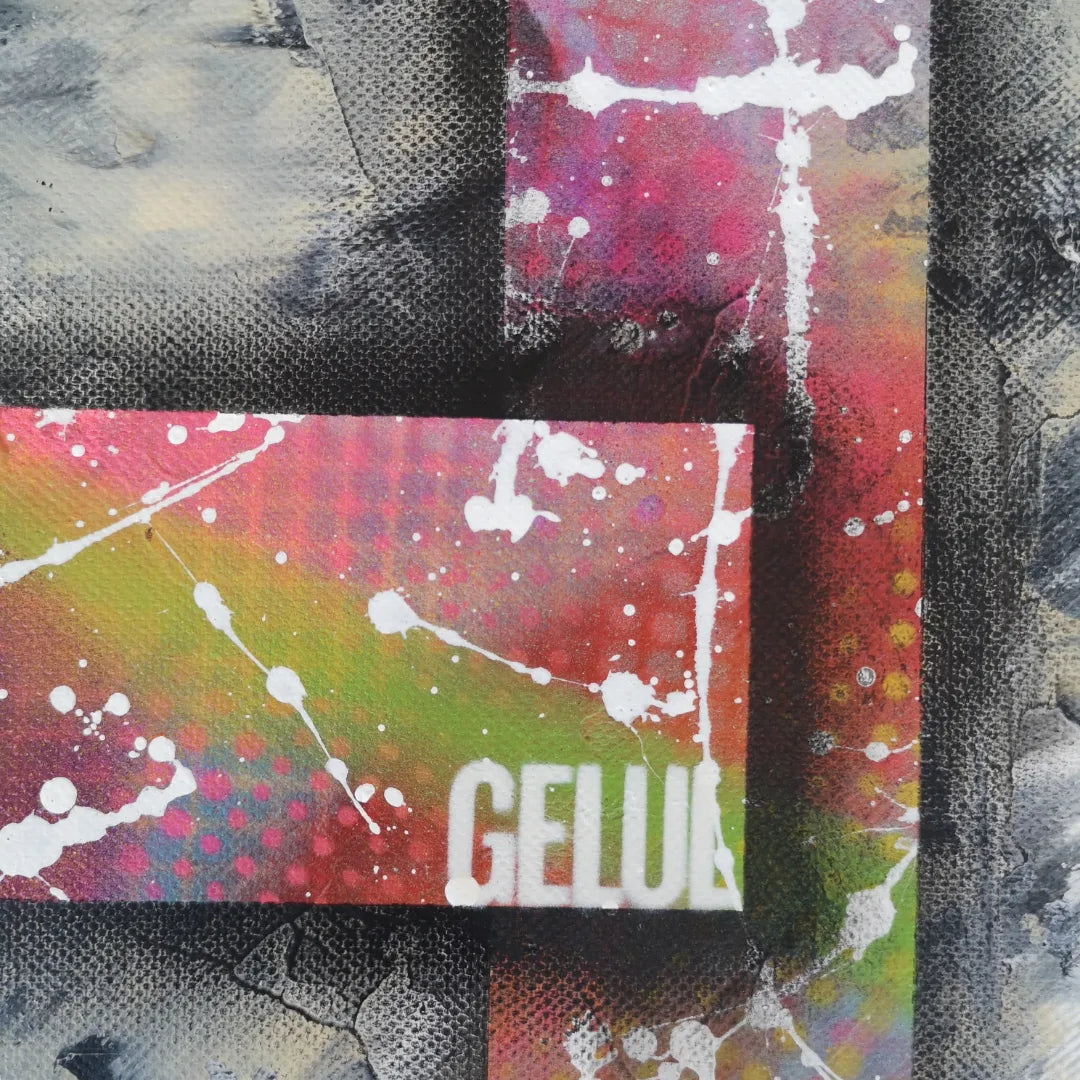Kapla n2 - 30x30cm - 2022 - Tableau abstrait moderne coloré
