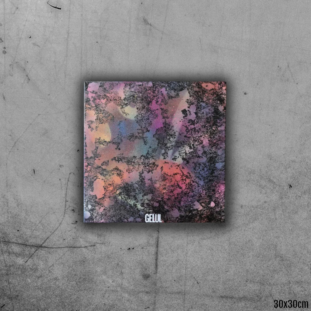SpiderWeb - 30x30cm - 2022 - Tableau abstrait moderne coloré
