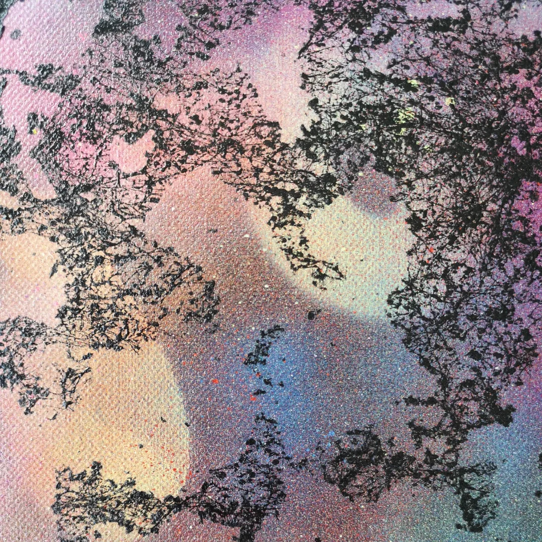 SpiderWeb - 30x30cm - 2022 - Tableau abstrait moderne coloré