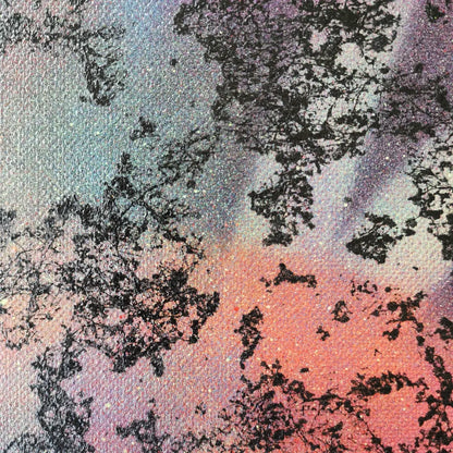 SpiderWeb - 30x30cm - 2022 - Tableau abstrait moderne coloré
