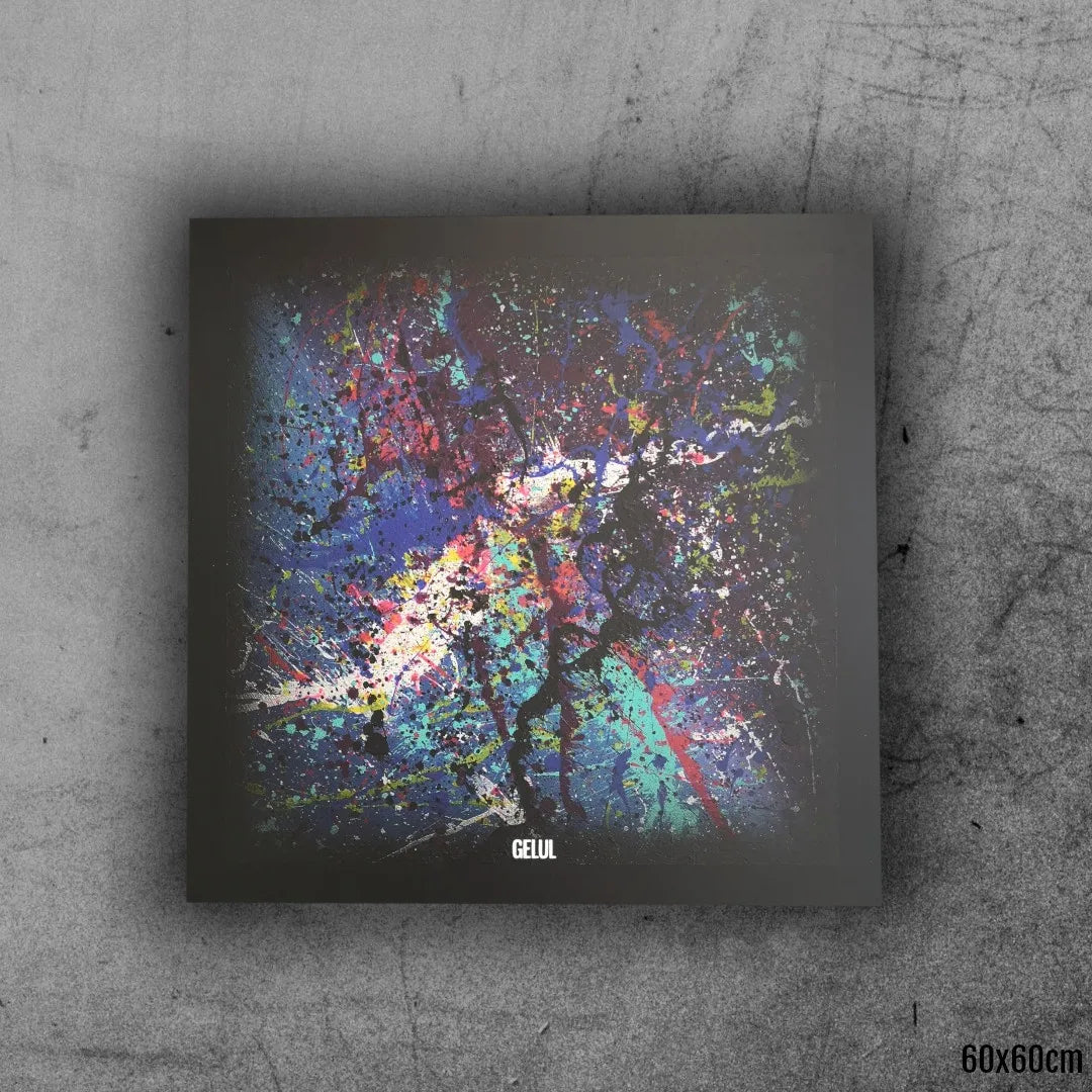 Abysse - 60x60cm - 2022 - Tableau abstrait moderne coloré