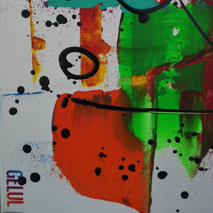 Phéonix - 60x60cm - 2022 -  Tableau abstrait moderne coloré