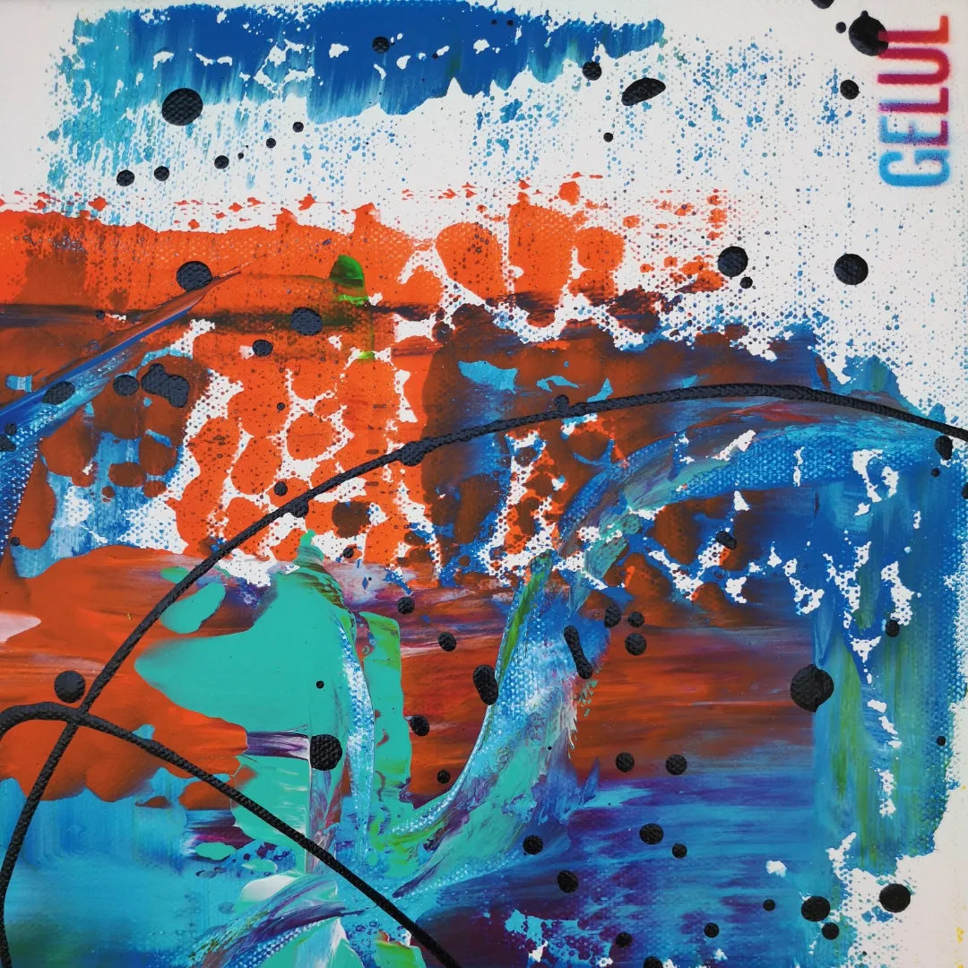 Phéonix - 60x60cm - 2022 -  Tableau abstrait moderne coloré
