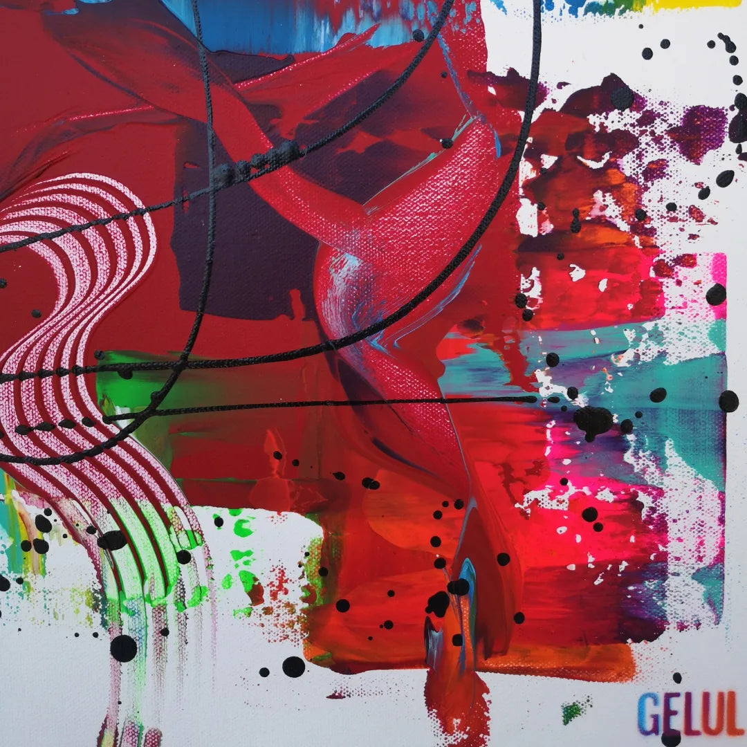 Phéonix - 60x60cm - 2022 -  Tableau abstrait moderne coloré