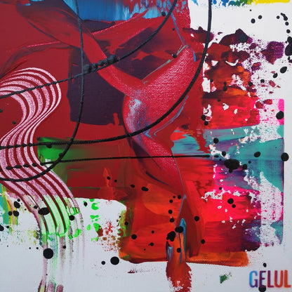 Phéonix - 60x60cm - 2022 -  Tableau abstrait moderne coloré