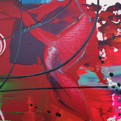 Phéonix - 60x60cm - 2022 -  Tableau abstrait moderne coloré