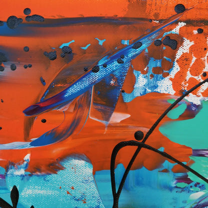 Phéonix - 60x60cm - 2022 -  Tableau abstrait moderne coloré