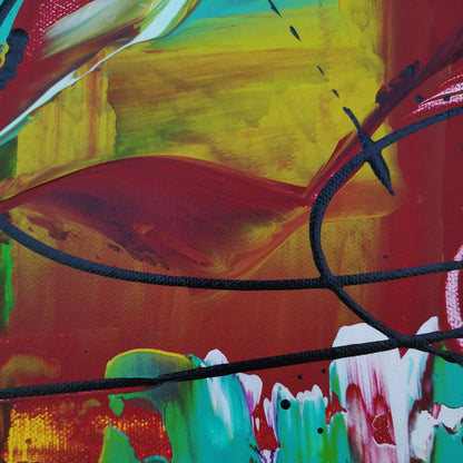 Phéonix - 60x60cm - 2022 -  Tableau abstrait moderne coloré