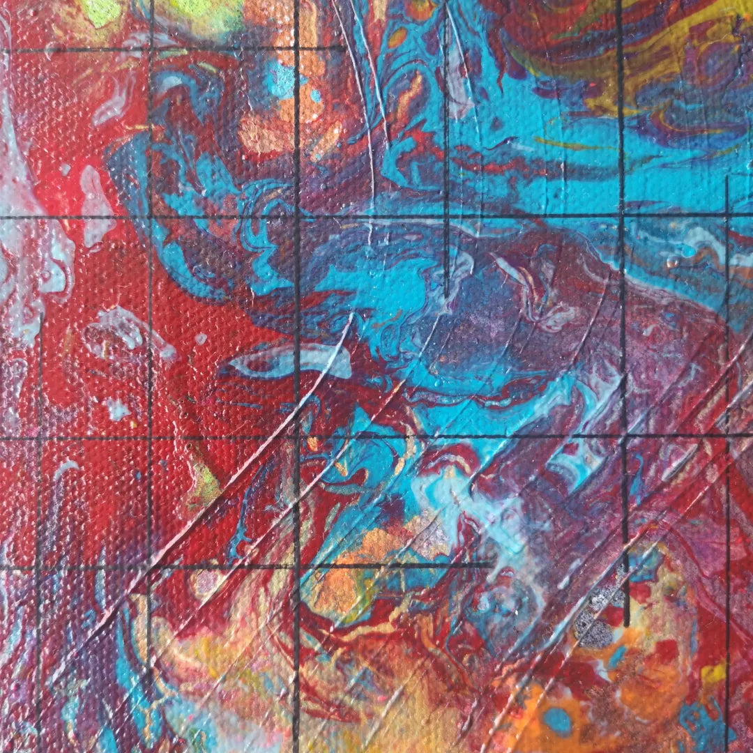 Infusion - 60x60cm - 2022 - Tableau abstrait moderne coloré