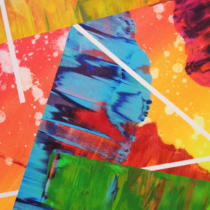 Le Lacet - 60x60cm - 2022 - Tableau abstrait moderne coloré