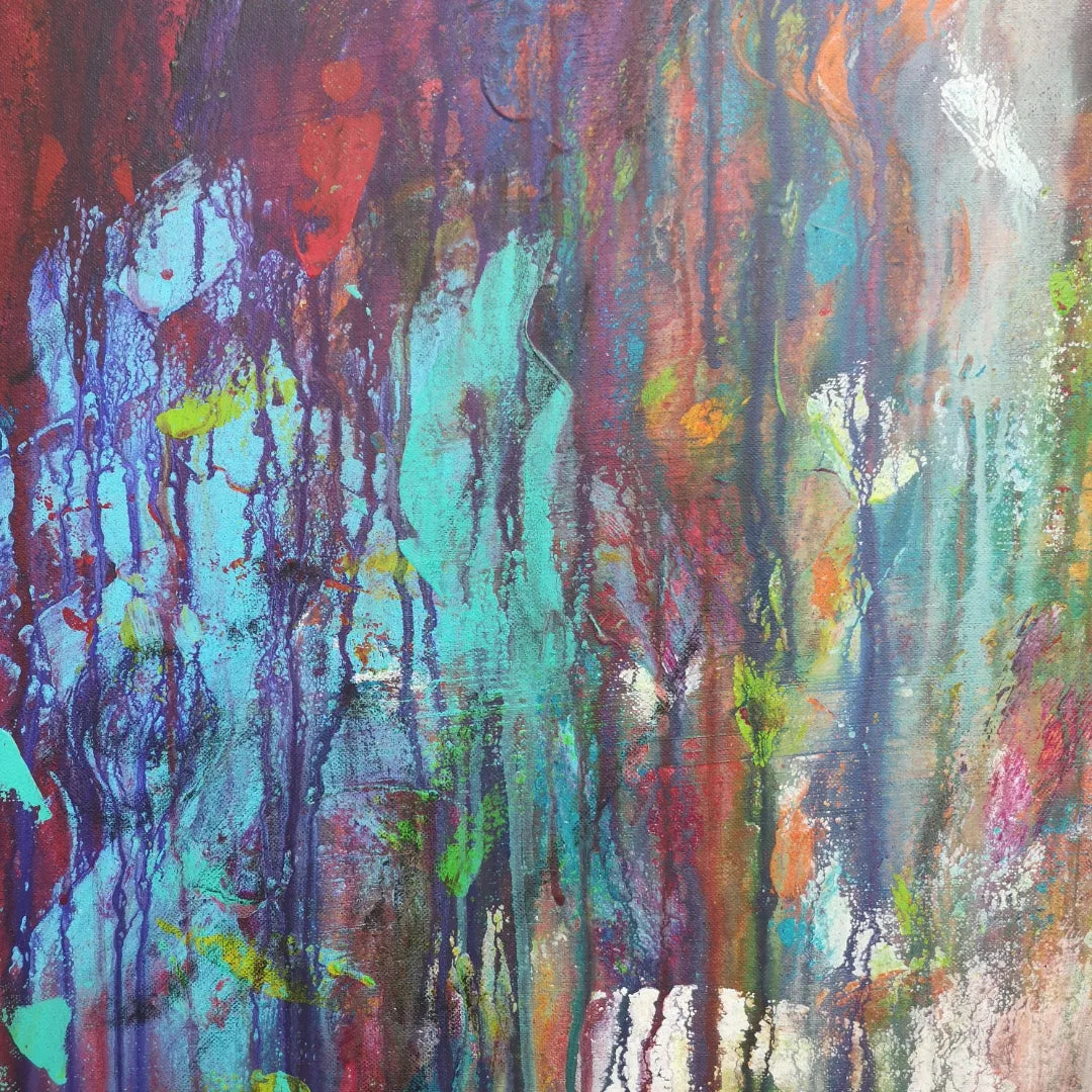 Larmes - 81x100cm - 2022 - Tableau abstrait moderne coloré