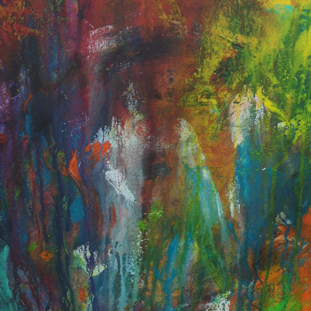 Larmes - 81x100cm - 2022 - Tableau abstrait moderne coloré