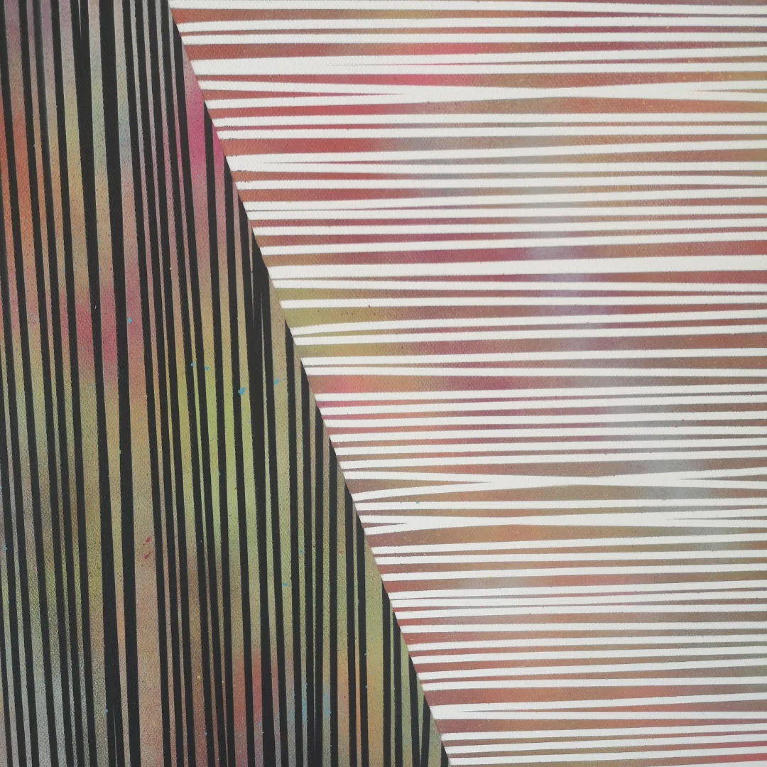 Zèbre - 60x60cm - 2022 - Tableau moderne abstrait coloré géométrique
