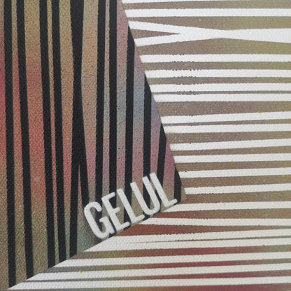 Zèbre - 60x60cm - 2022 - Tableau moderne abstrait coloré géométrique