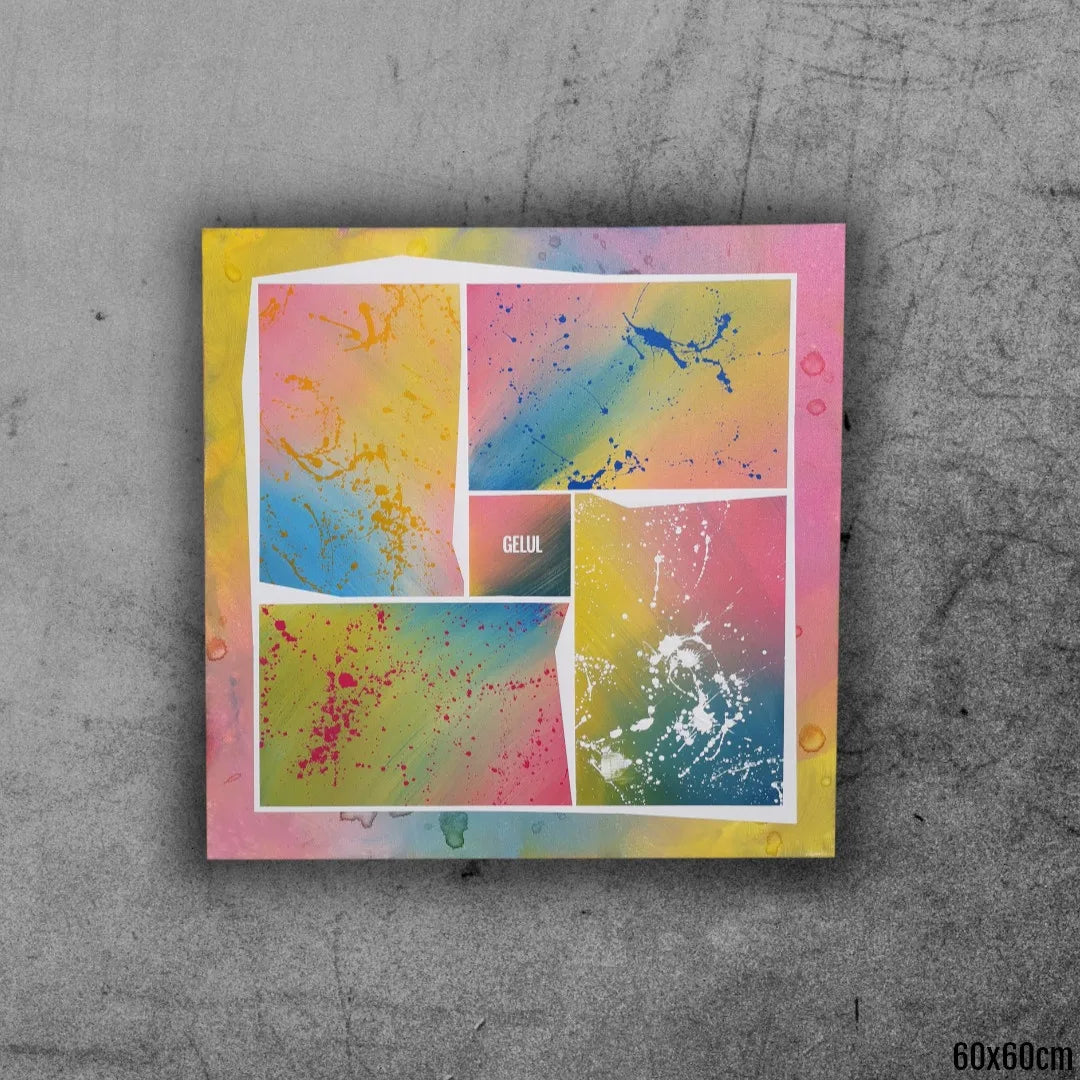Vivaldi - 60x60cm - 2022 - Tableau abstrait moderne coloré