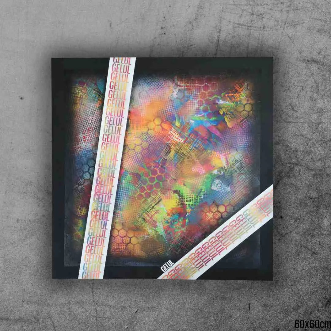 Introvision - 60x60cm - 2022 - Tableau abstrait moderne coloré