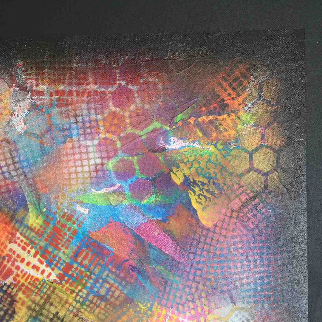 Introvision - 60x60cm - 2022 - Tableau abstrait moderne coloré